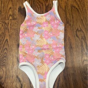 LainSnow Kids Swim Floral One-Piece - Pink and Tan